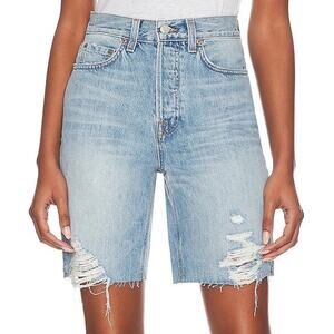 GRLFRND Distressed Quinn High Rise 90s Boyfriend Shorts in Santa Barbara